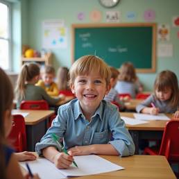ni&ntilde;os aprendiendo euskera